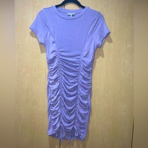 Lavender ruched mini dress